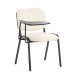 Stuhl Ken mit Klapptisch Kunstleder-creme-Metall matt schwarz