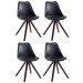 4er Set Stühle Toulouse Kunstleder Square-schwarz-Cappuccino