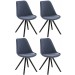 4er Set Stühle Pegleg Stoff Square-blau-Schwarz