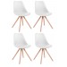 4er Set Stühle Toulouse Kunstleder Rund-weiß-Natura