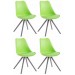 4er Set Stühle Toulouse Kunstleder Rund-grün-Grau