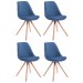 4er Set Stühle Toulouse Stoff Rund-blau-Natura