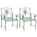 2er Set Gartenstühle Punjab mit Armlehnen-antik/grün