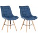 2er Set Stühle Leni Samt -blau