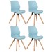 4er Set Stuhl Luna-blau-Kunststoff