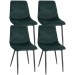 4er Set Stühle Telde Samt-dunkelgrün