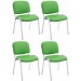 4er Set Stühle Ken Chrom Kunstleder-grün