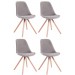 4er Set Stühle Toulouse Samt Rund-grau-Natura