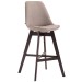 Barhocker Cannes Stoff-taupe-Cappuccino