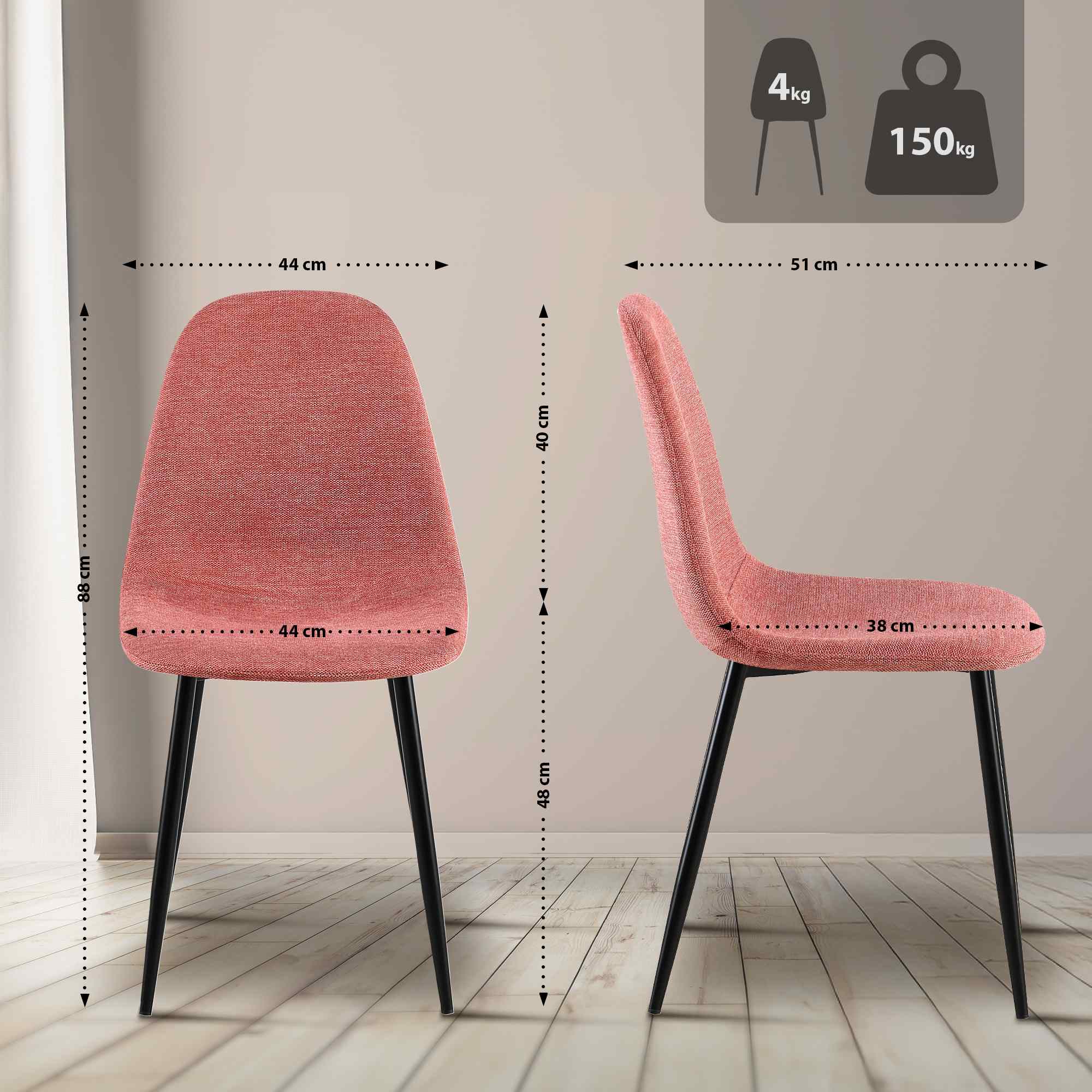 4-delige set eetkamerstoelen Napier