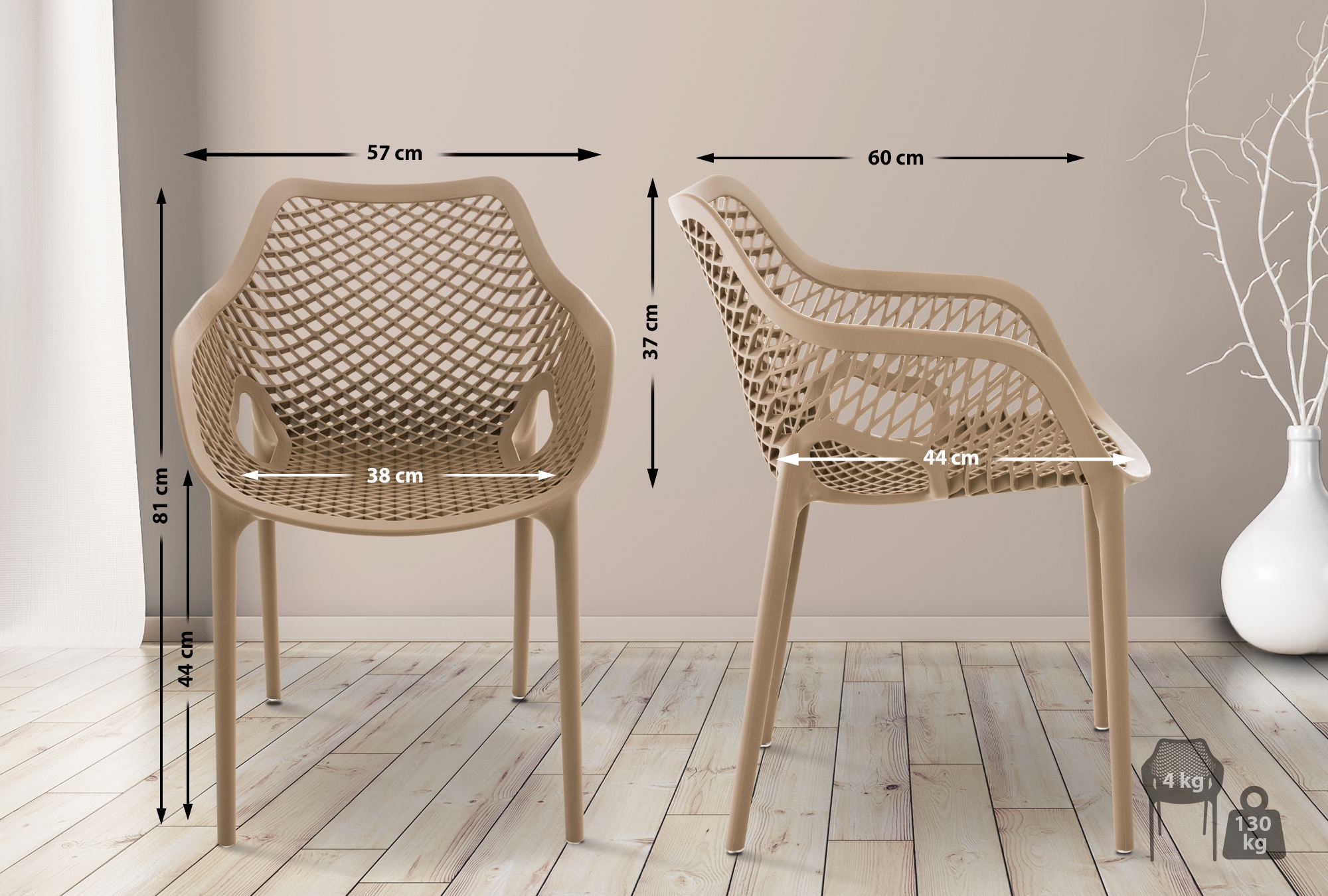 Set van 2 Tuinstoelen Air
