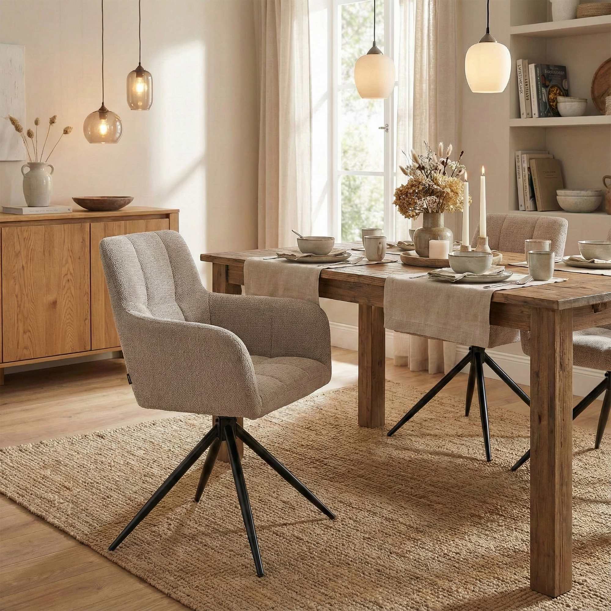 Set van 2 eetkamerstoelen Jonah stof