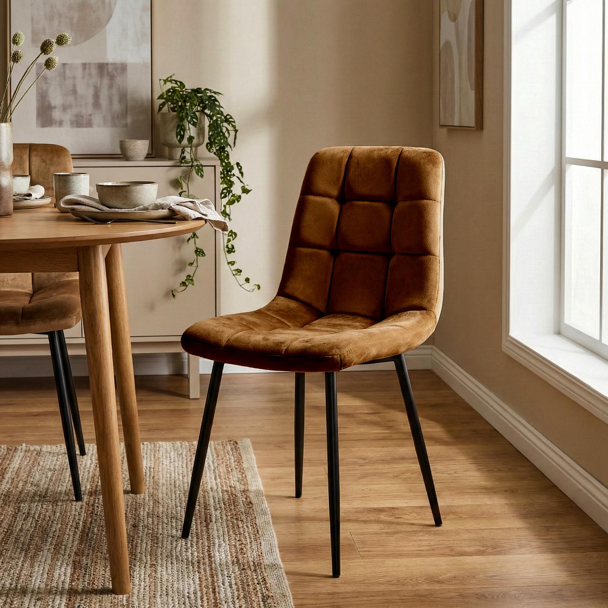 Set van 4 Eetkamerstoelen Antibes Fluweel