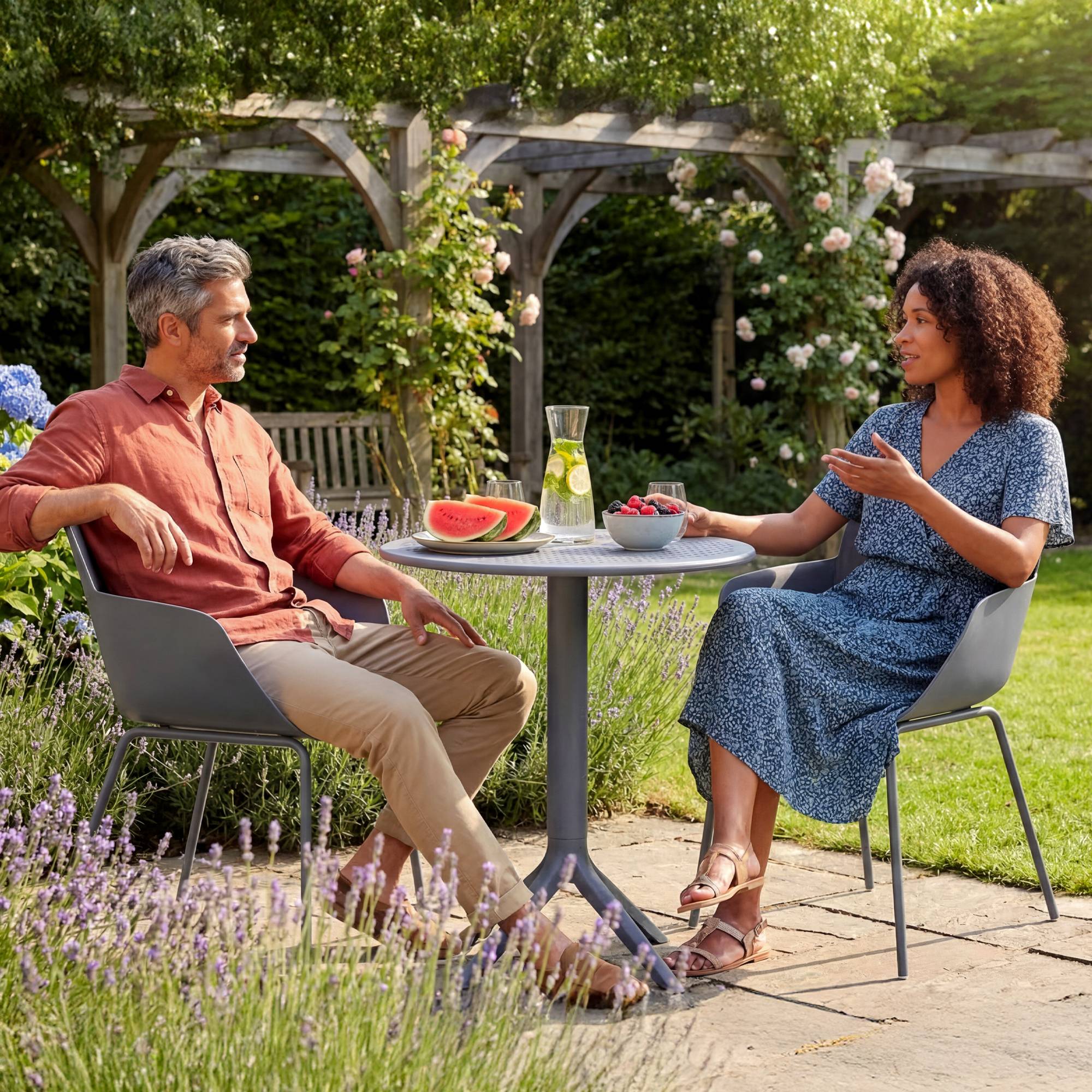 Tuinmeubelset Siora met 2 stoelen