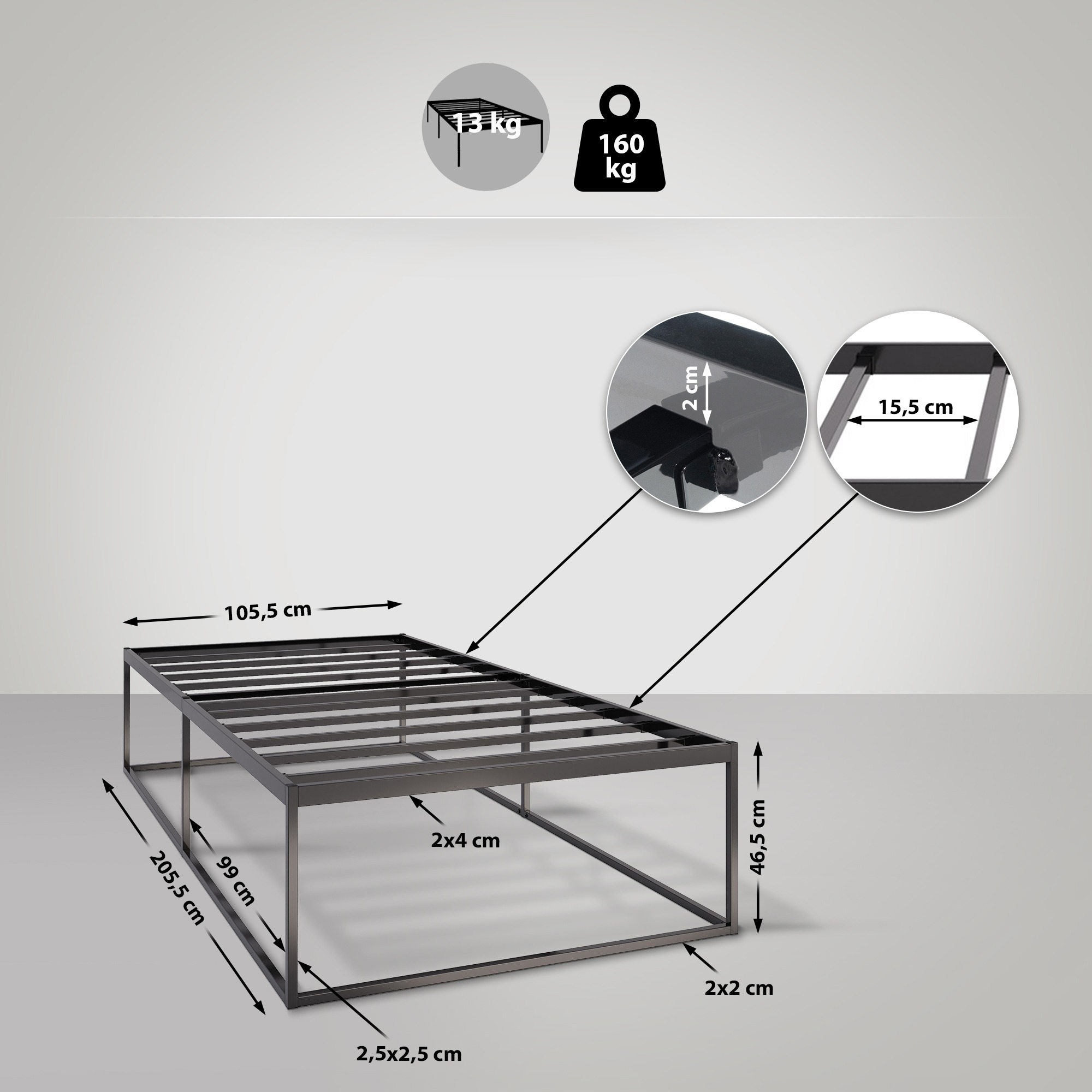 Metalen bed Scala