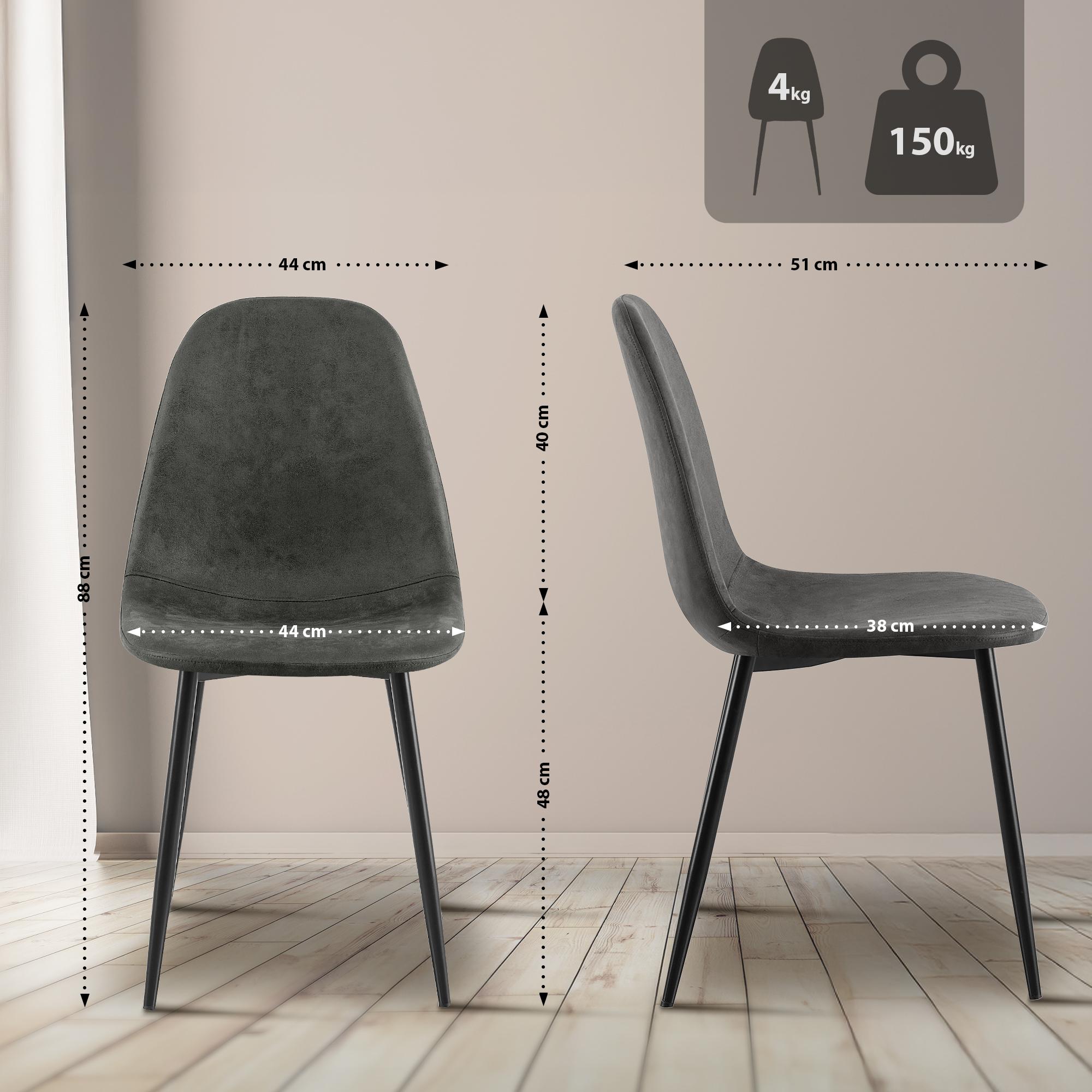 4-delige set eetkamerstoelen Napier