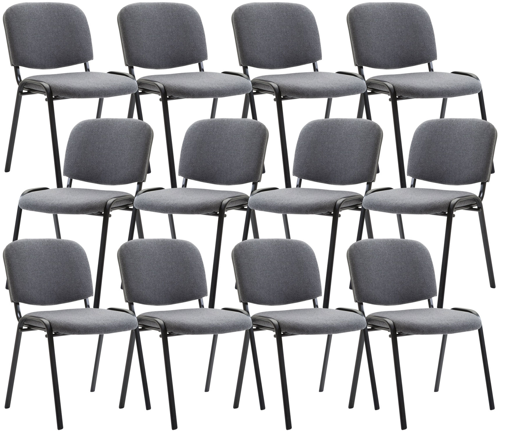 12x Stapelbare Eetkamerstoel Ken Stof