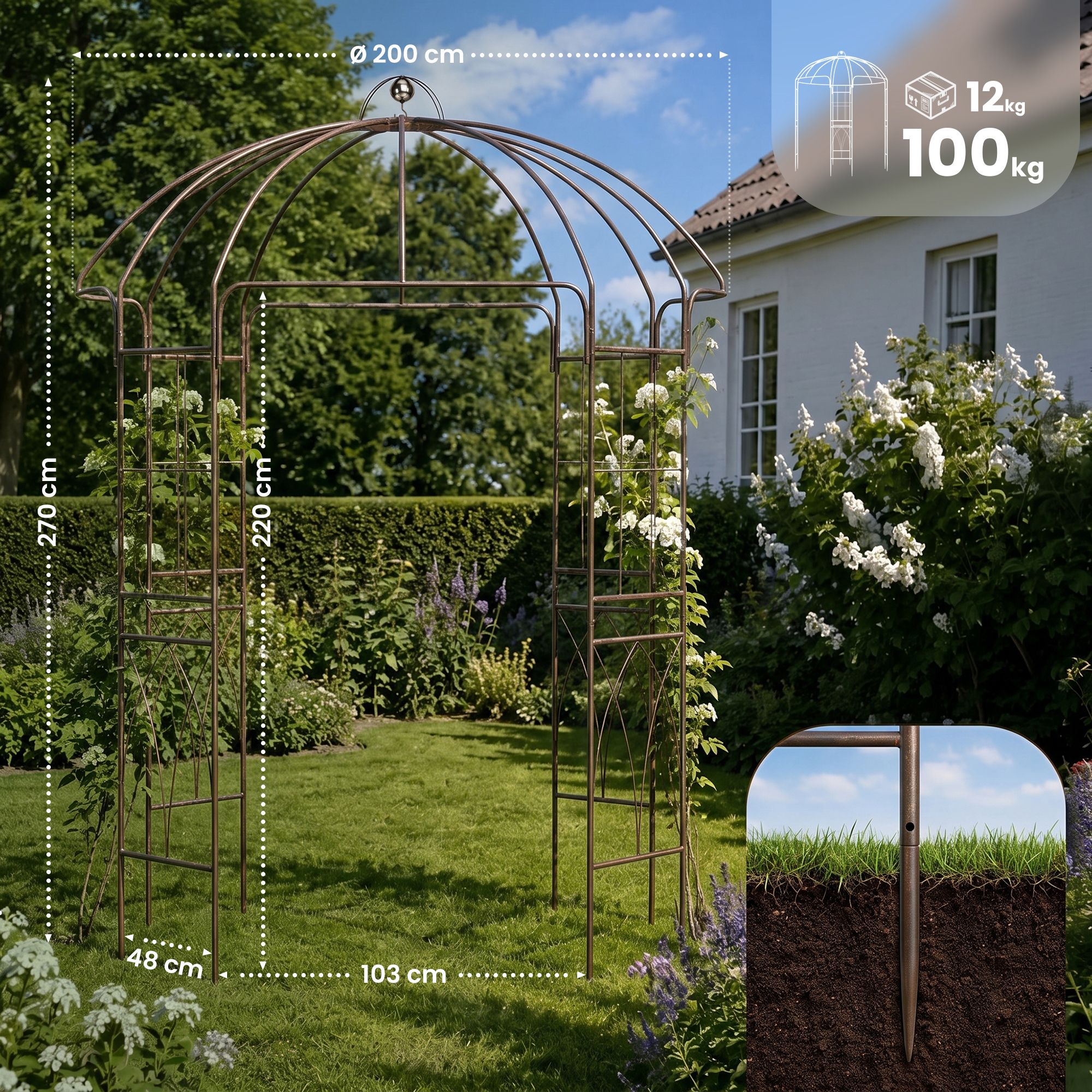 Tuinpaviljoen Keira met klimhulp