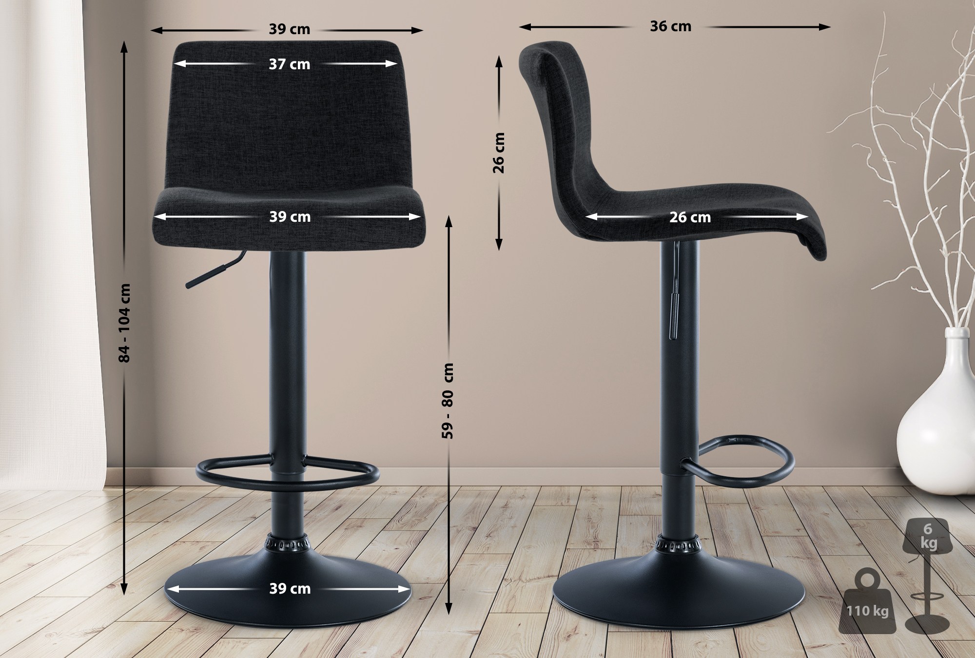 Set van 2 Branford barkrukken