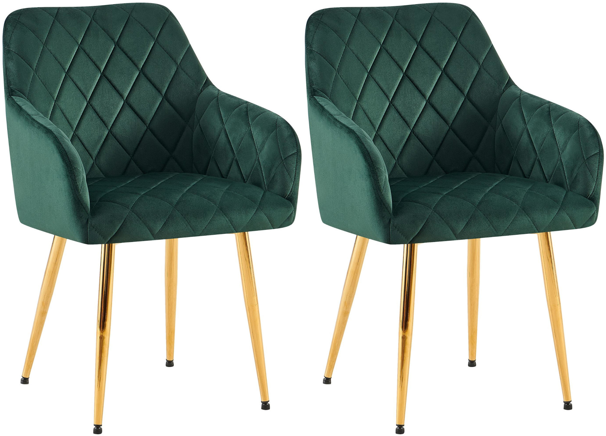 Set van 2 eetkamerstoelen Monett fluweel