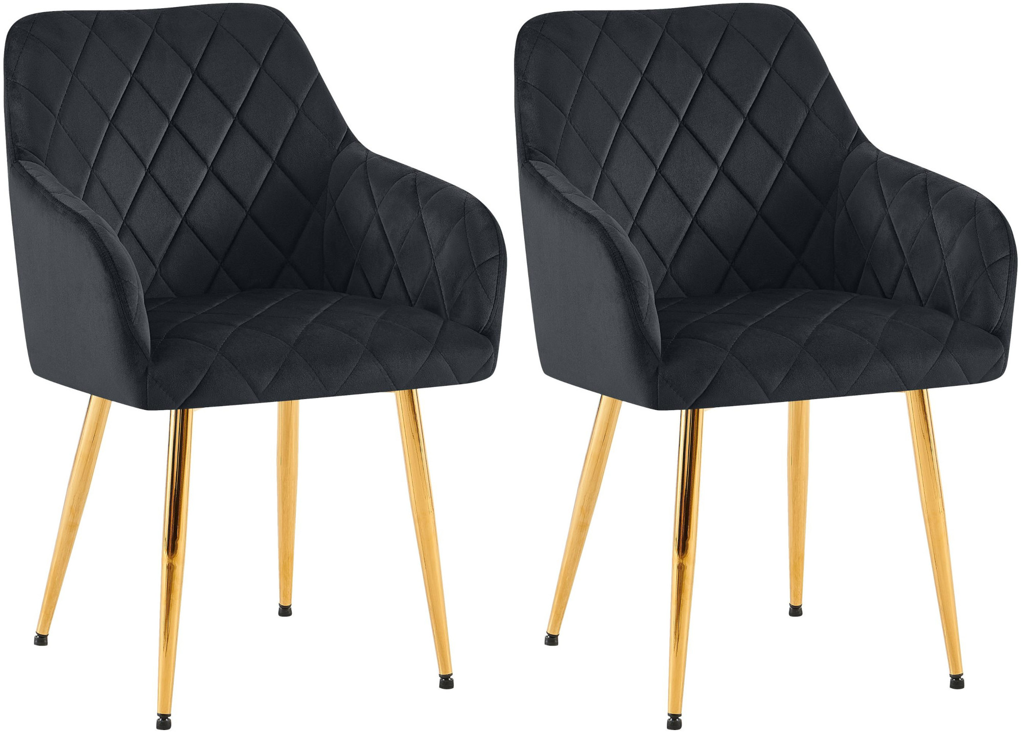 Set van 2 eetkamerstoelen Monett fluweel