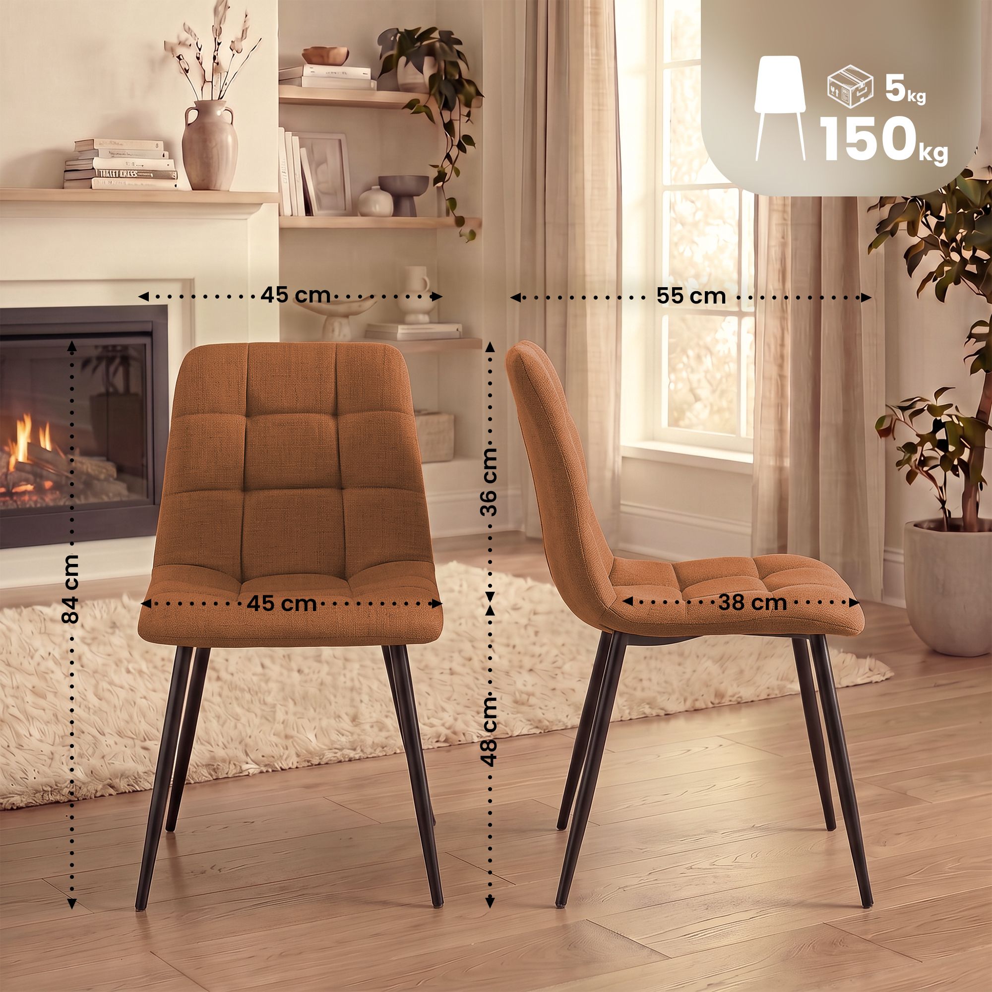 Set van 2 eetkamerstoelen Tilde