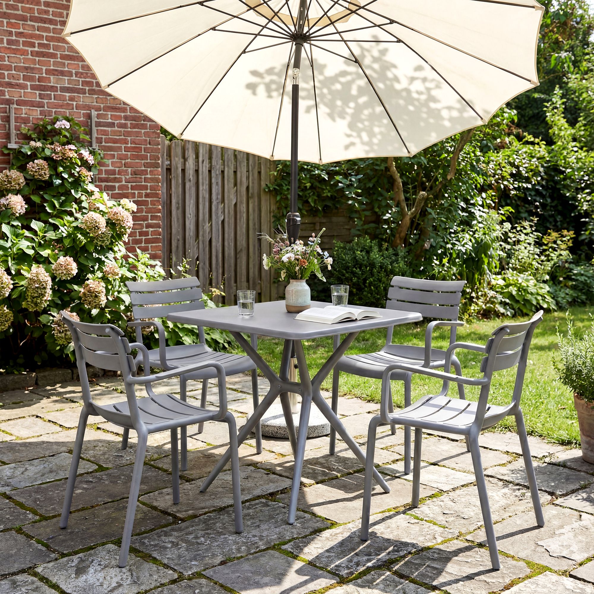 Tuinmeubelset Avena met 4 stoelen