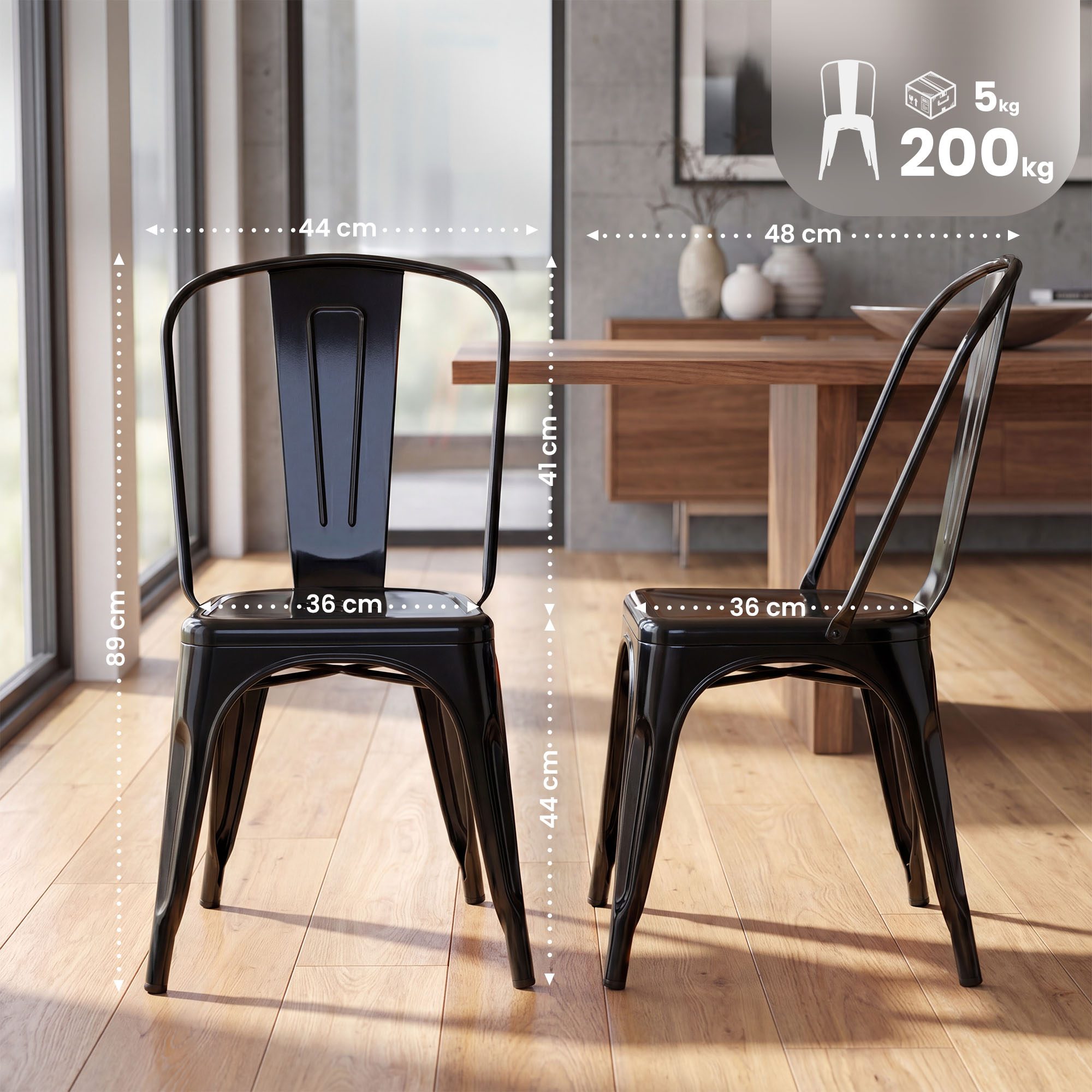Set van 4 stapelstoelen Benedikt