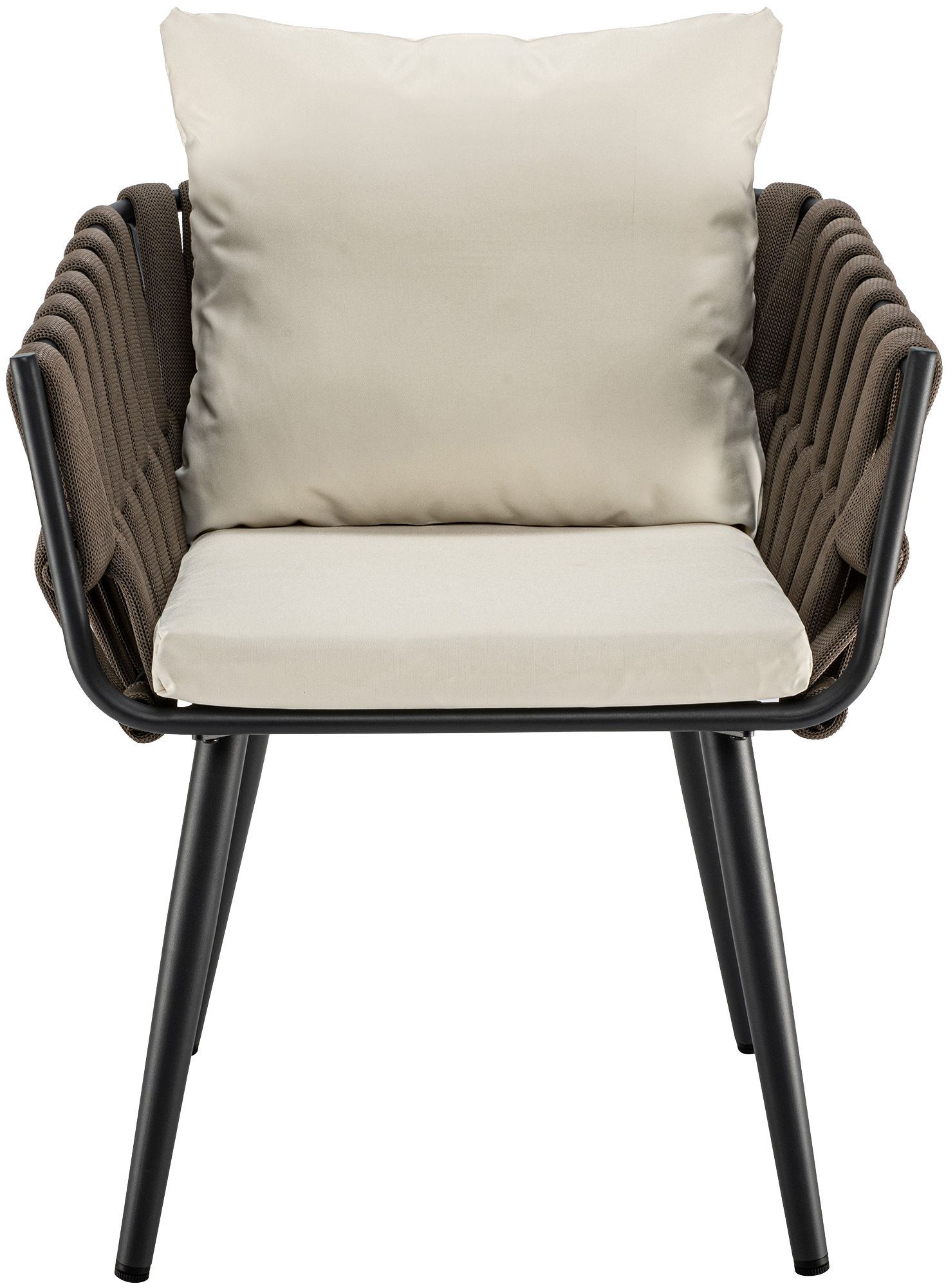 Tuinstoel Lombardia taupe met zitkussen