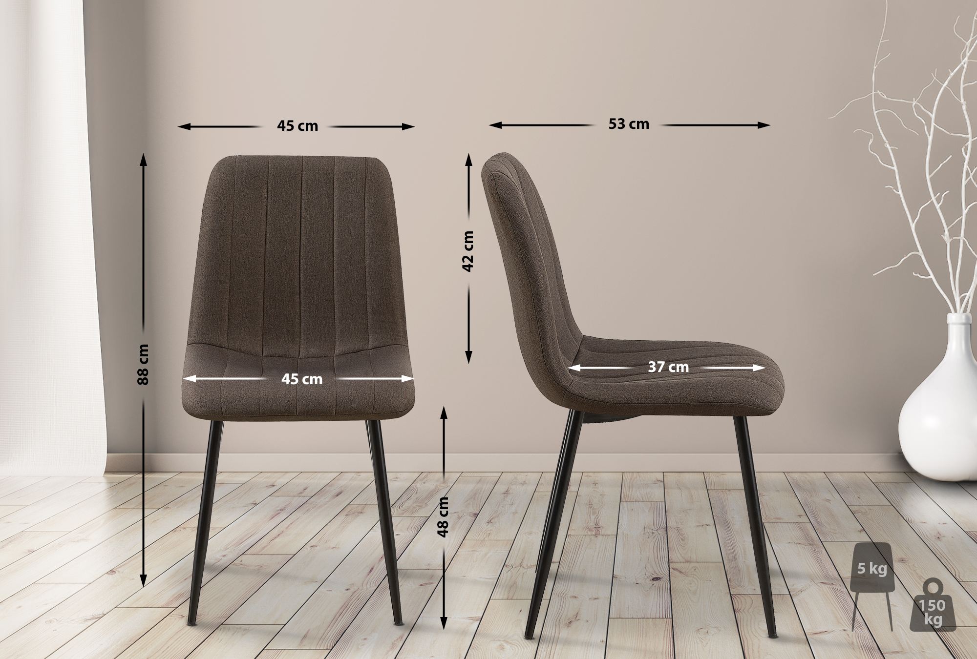 Set van 4 Dijon Eetkamerstoelen