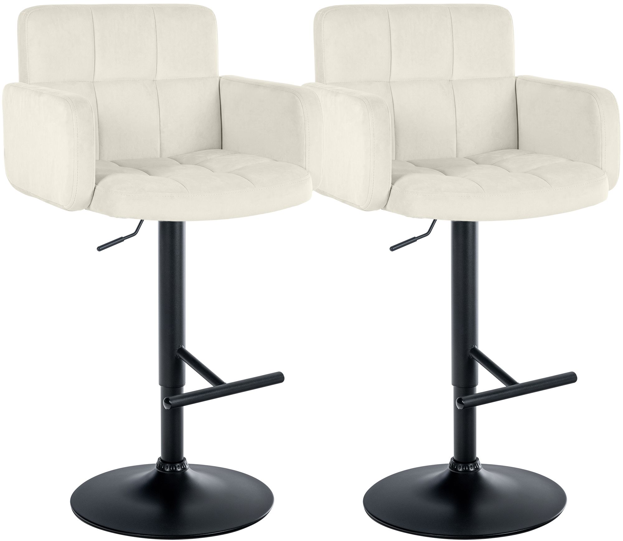 2er Set barkrukken Los Angeles fluweel