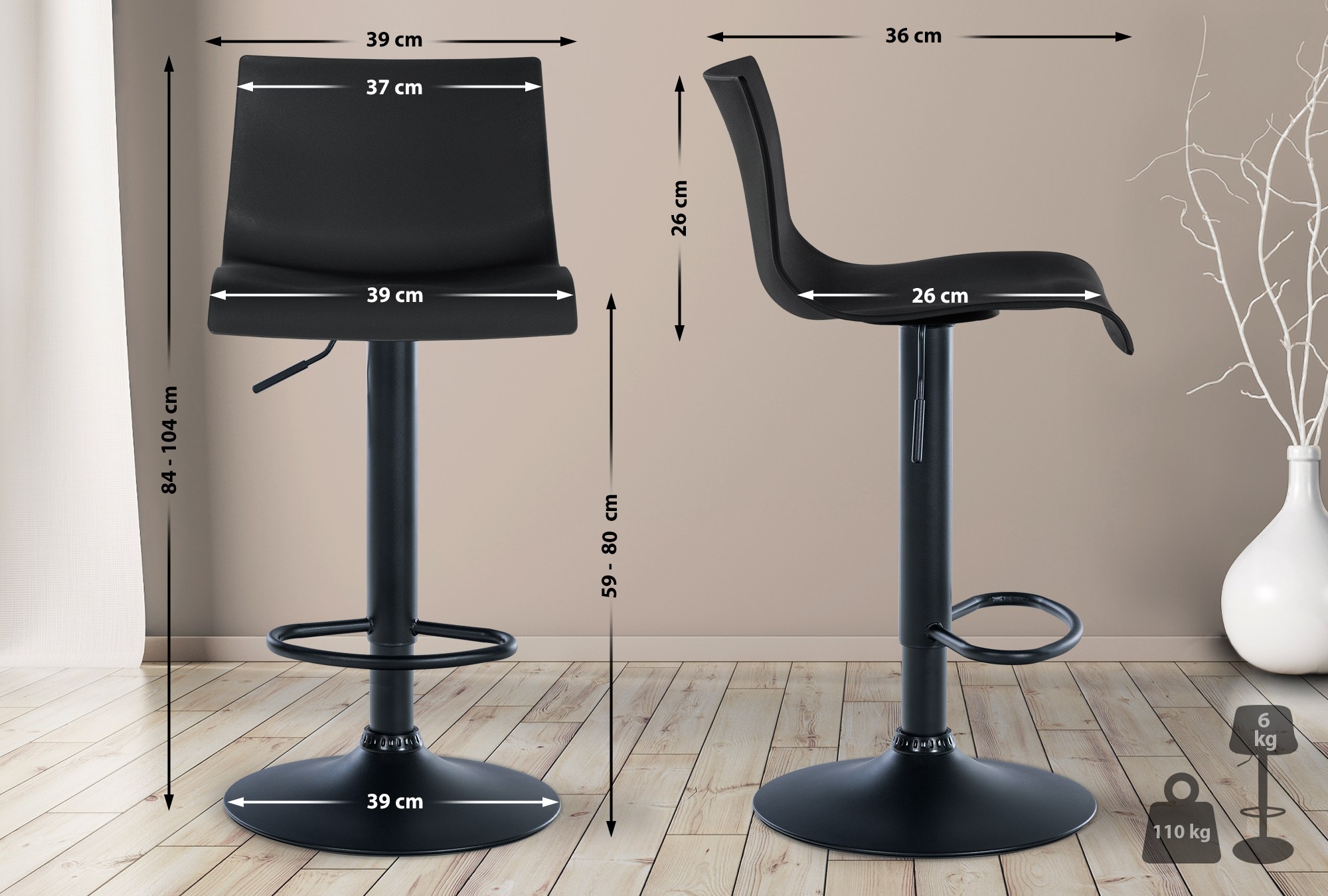 Set van 2 Branford barkrukken