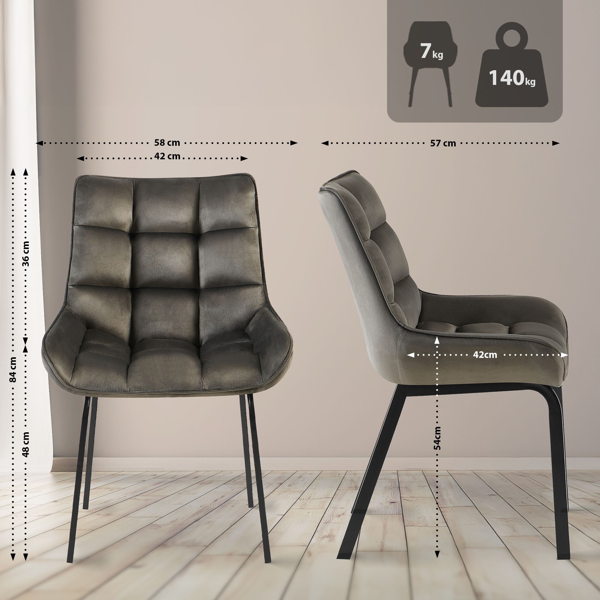 Set van 2 eetkamerstoelen Saranda