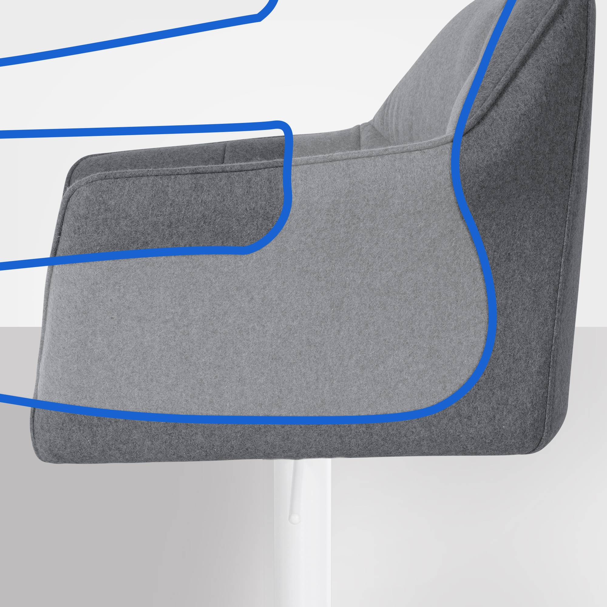 Barkruk Damaso met viltbekleding