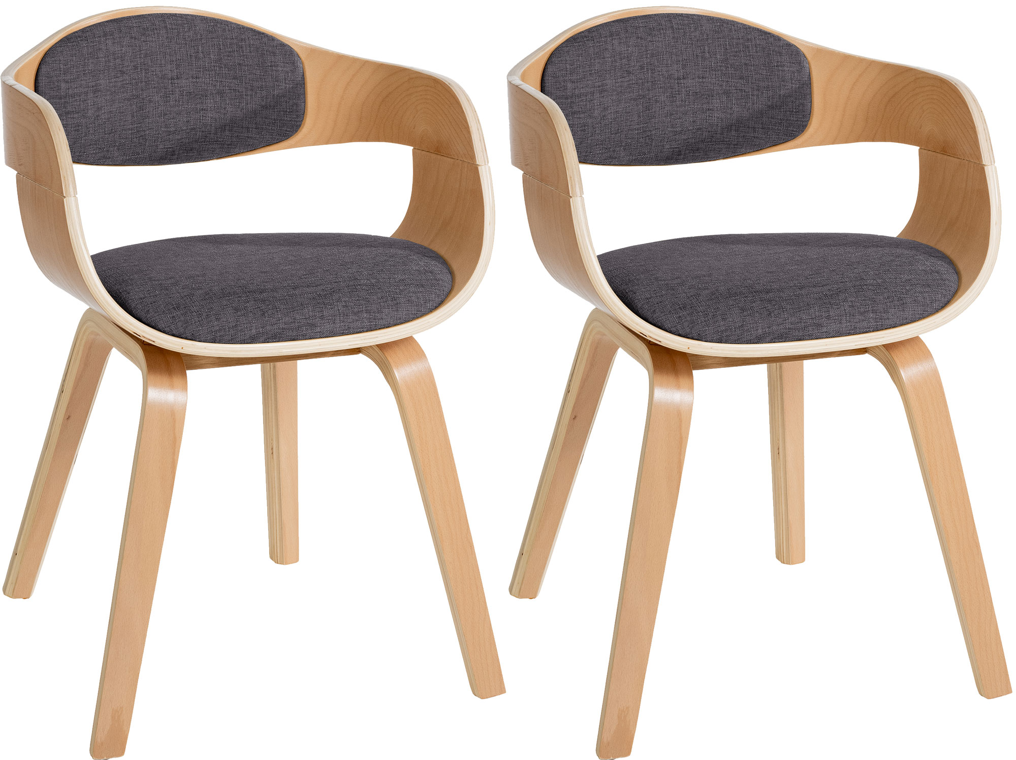 Set van 2 Kingston eetkamerstoelen Stof