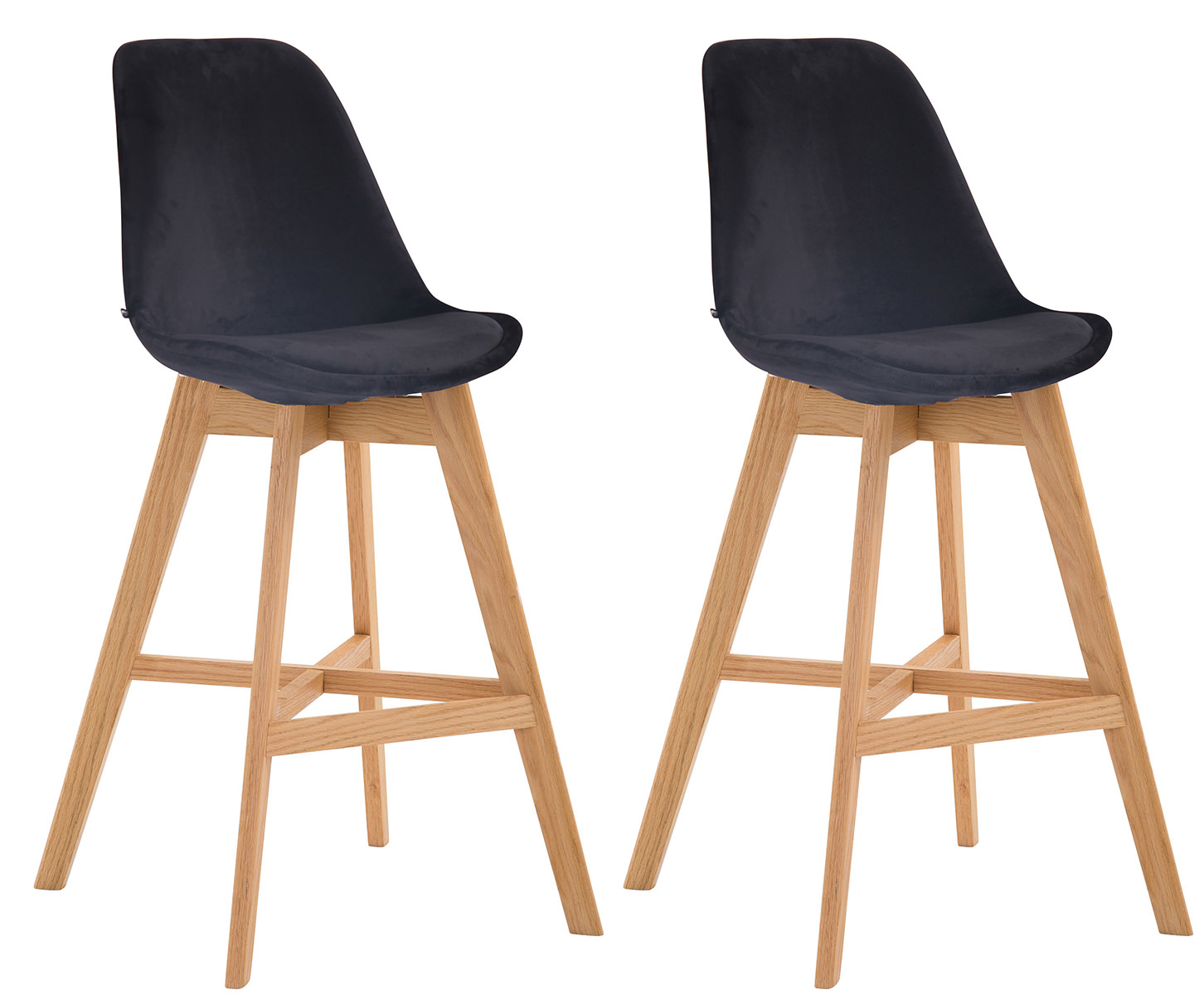 Set van 2 barkrukken Cannes fluweel