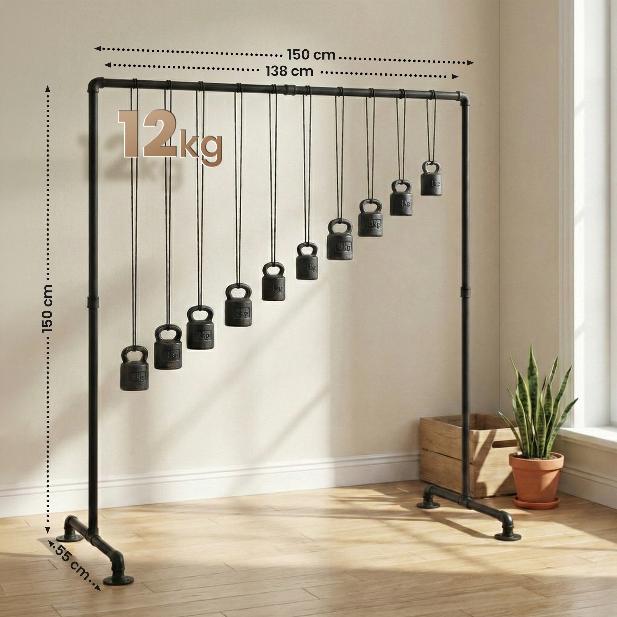 Kledingrek Jersey - Industrieel Design Garderoberek | Stabiel & Ruimtebesparend
