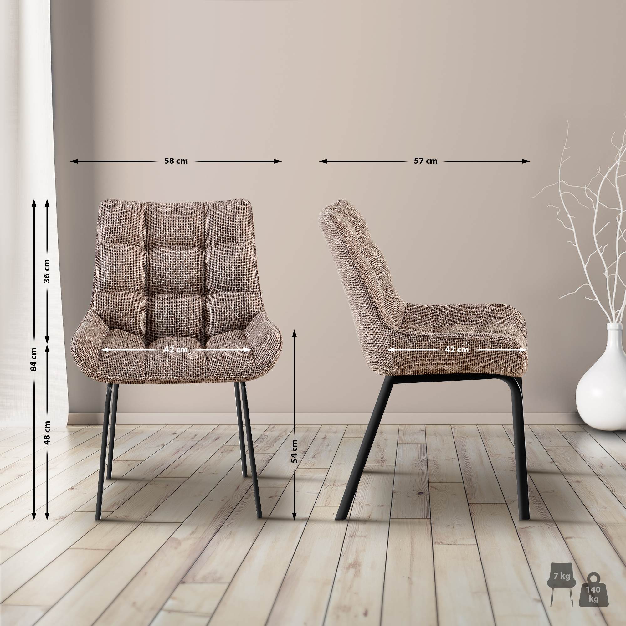 Set van 4 eetkamerstoelen Saranda