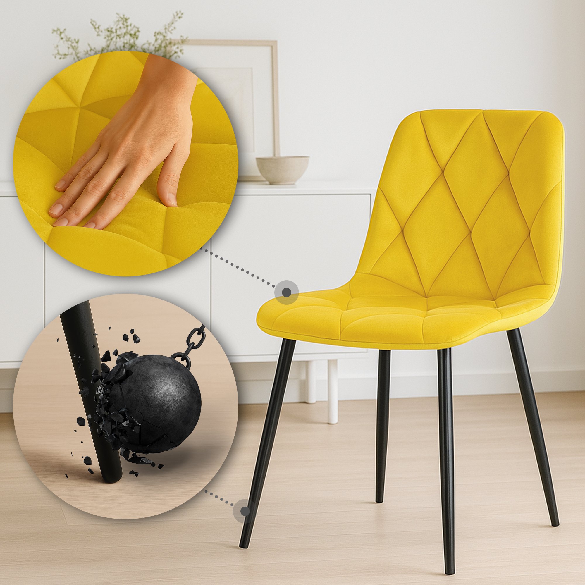 Set van 2 Eetkamerstoelen Clairton