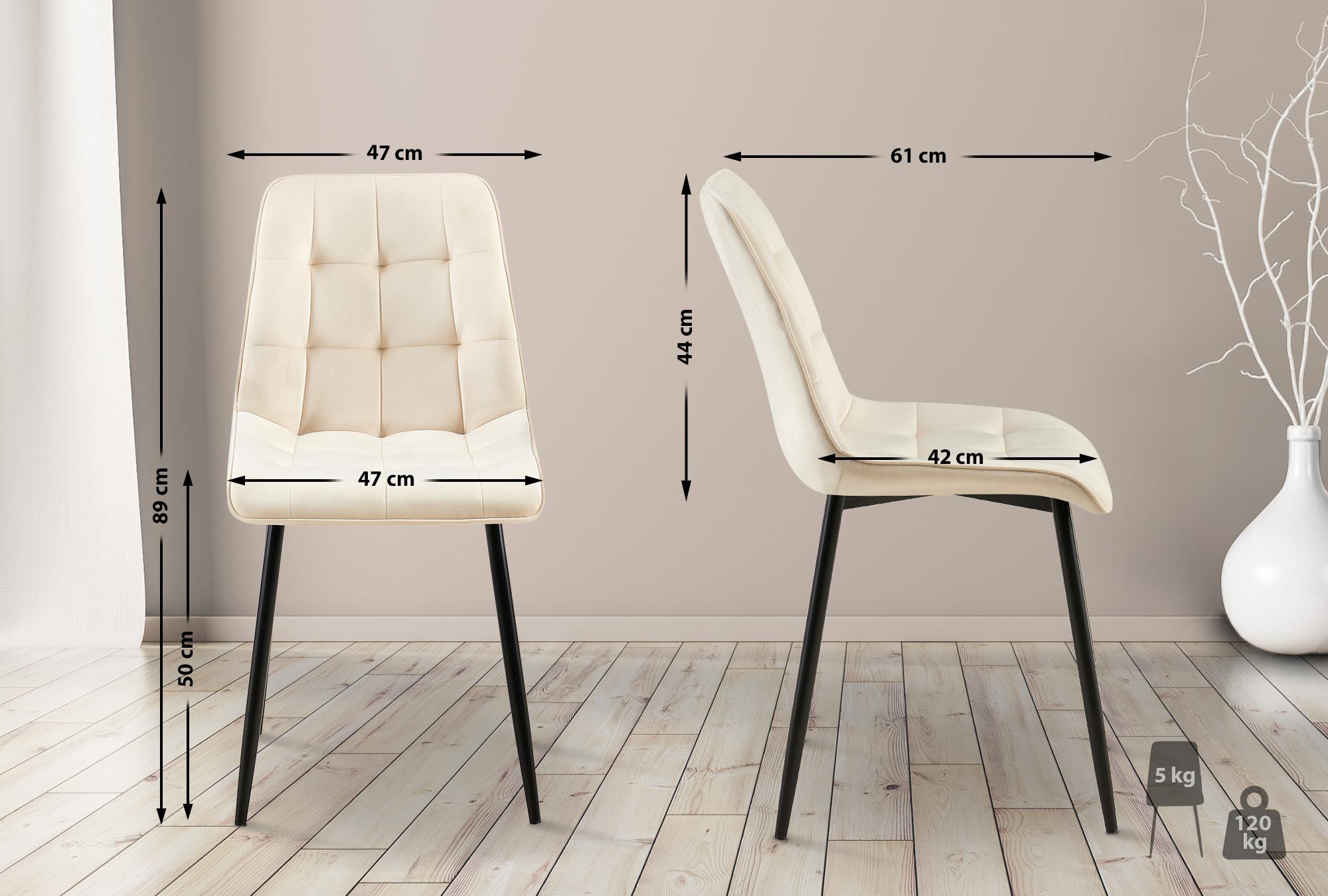 Set van 2 eetkamerstoelen Gifford fluweel