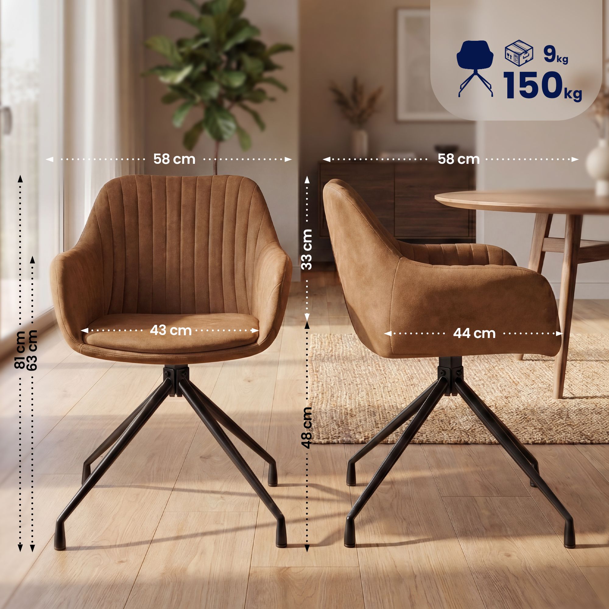 Set van 2 Eetkamerstoelen Novanis