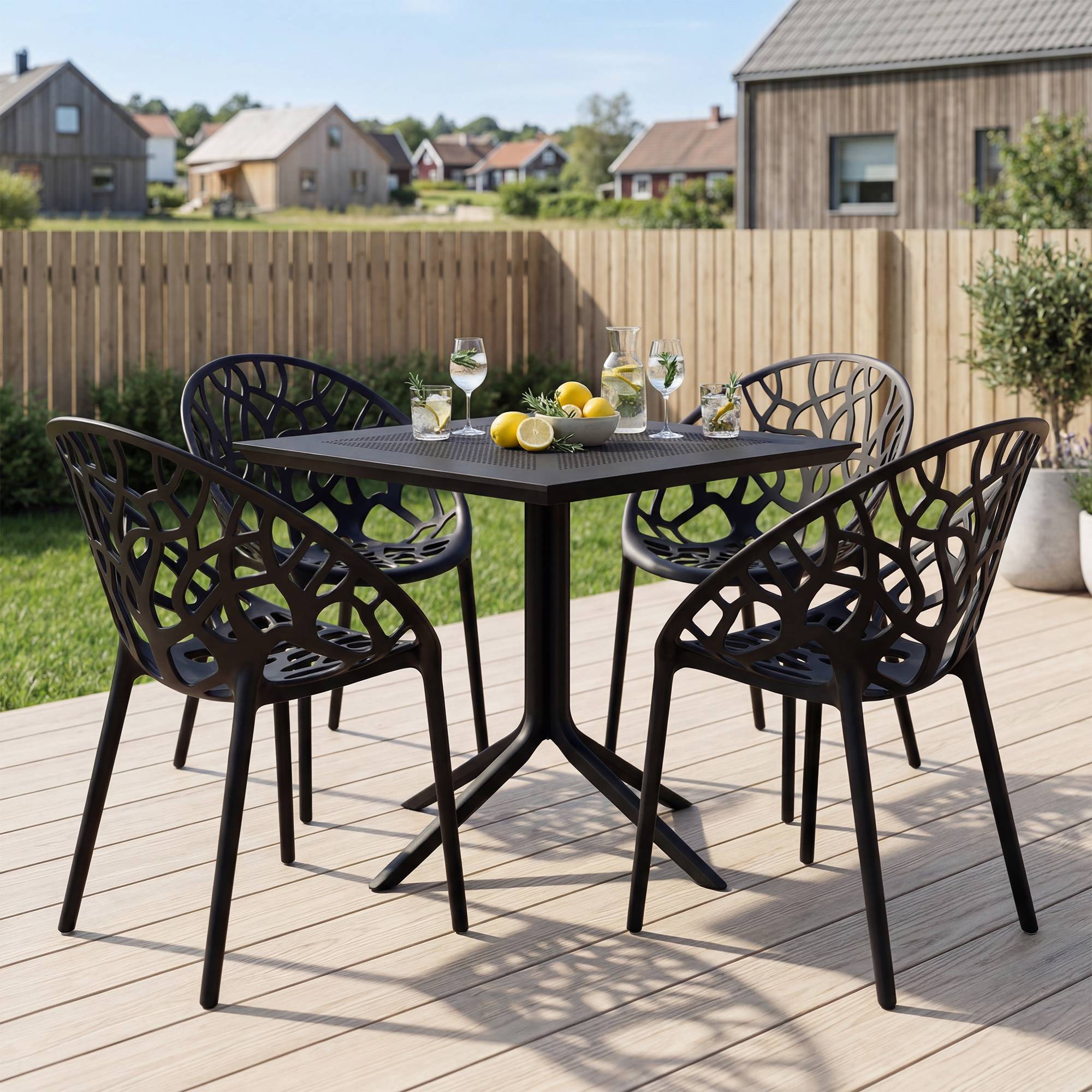 Tuinmeubelset Avara met 4 stoelen