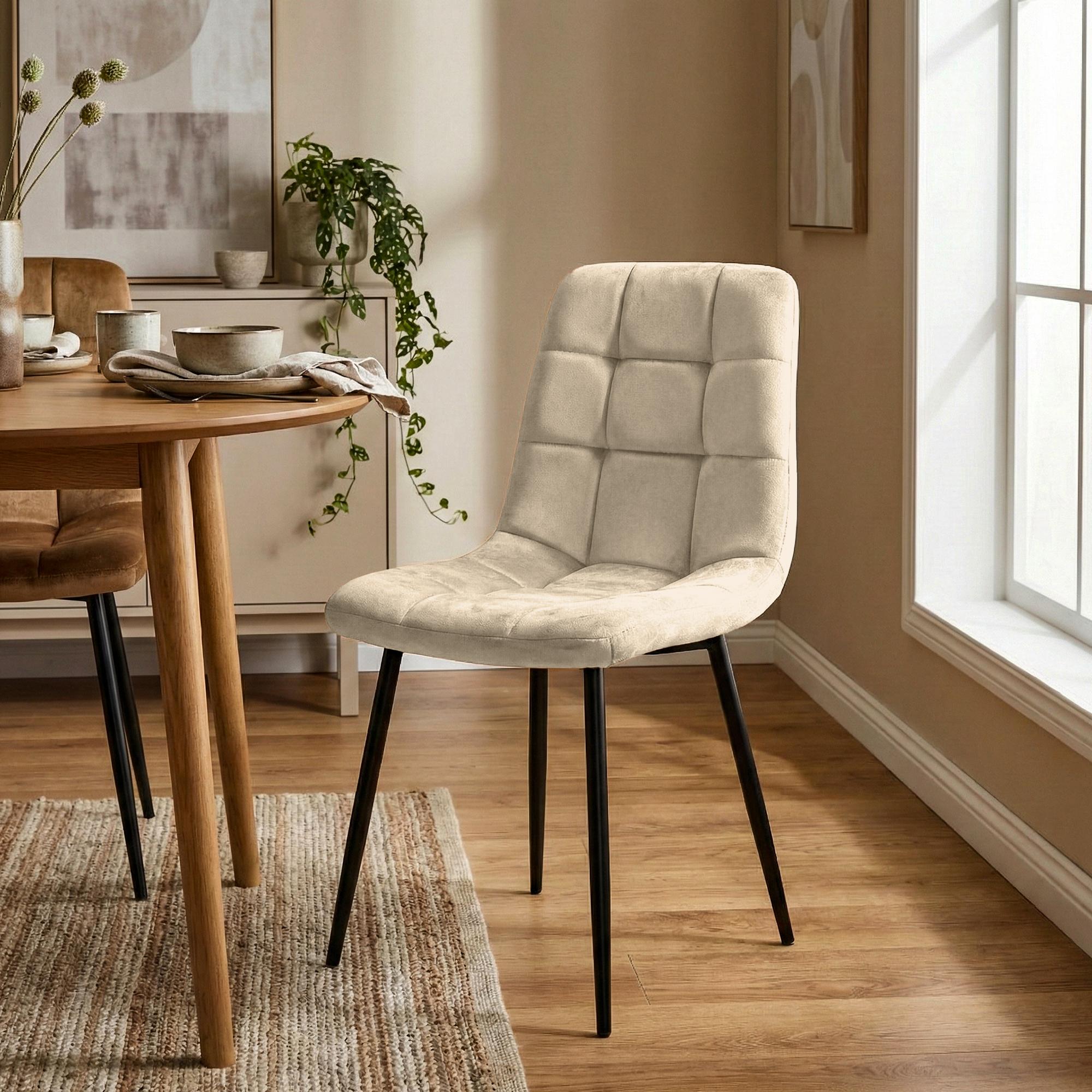 Set van 4 Eetkamerstoelen Antibes Fluweel