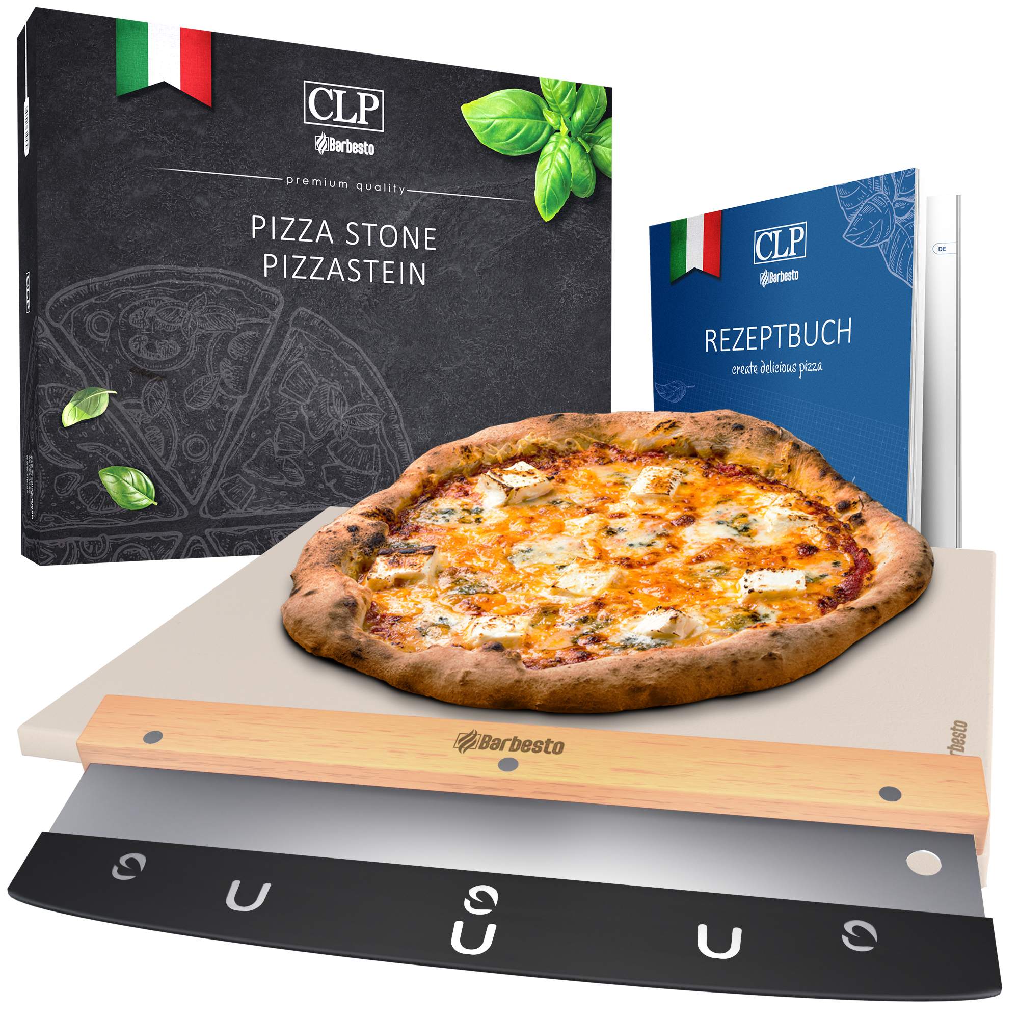 Pizzasteen set