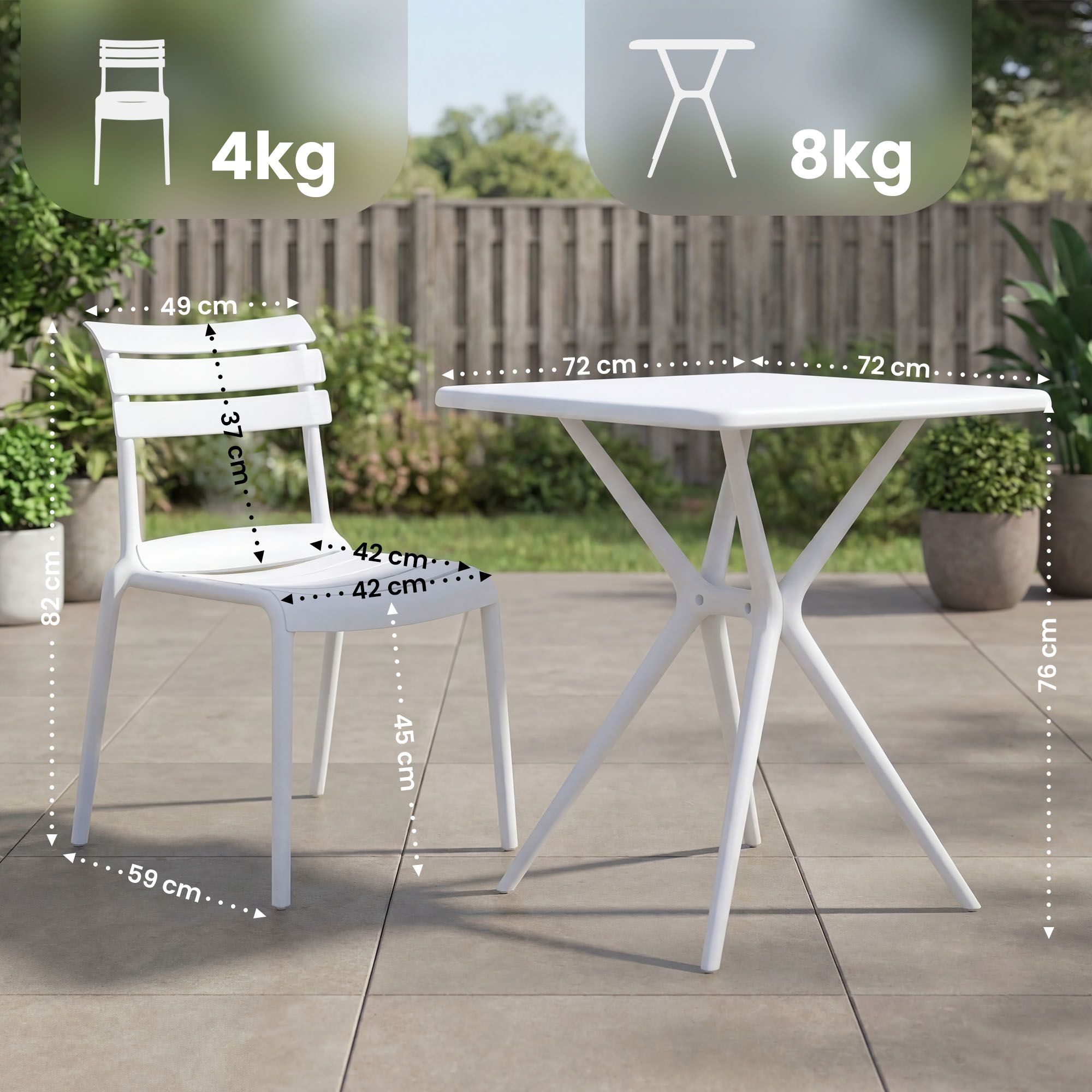 Tuinmeubelset Vela met 4 Stoelen