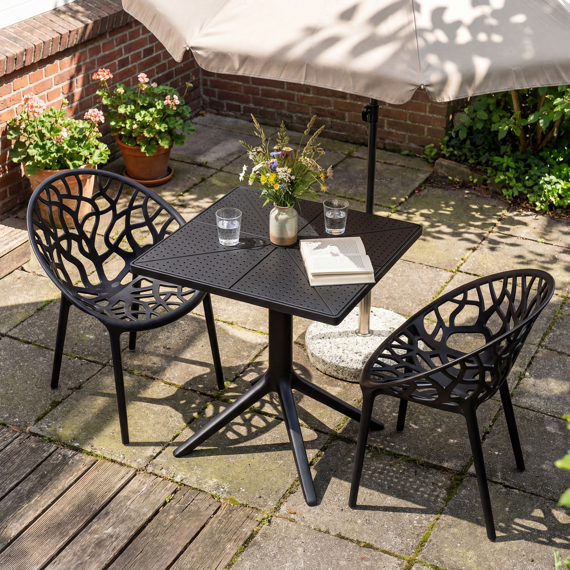 Tuinmeubelset Neriva met 2 stoelen