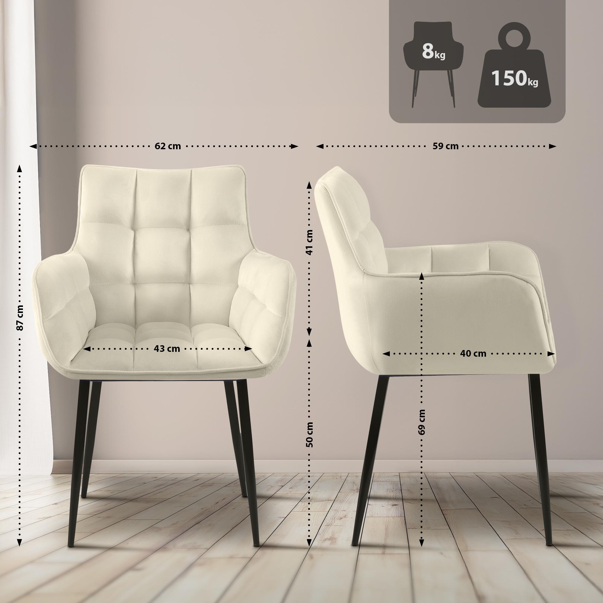 Set van 2 stoelen Tirana fluweel