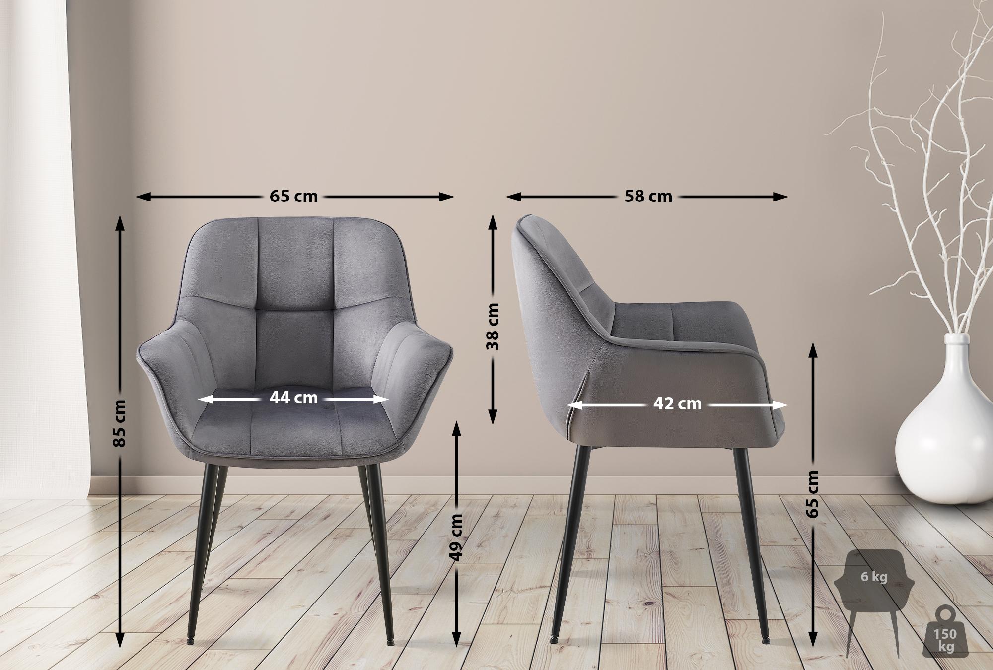 Set van 2 Eetkamerstoelen Roseville fluweel