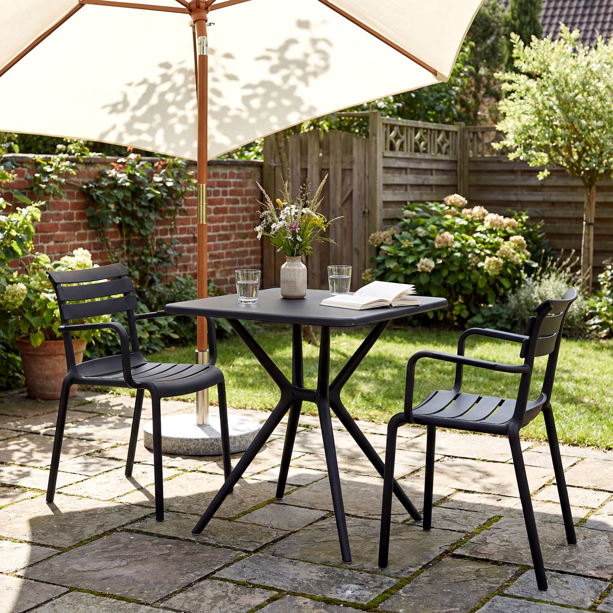Tuinmeubelset Avena met 2 stoelen