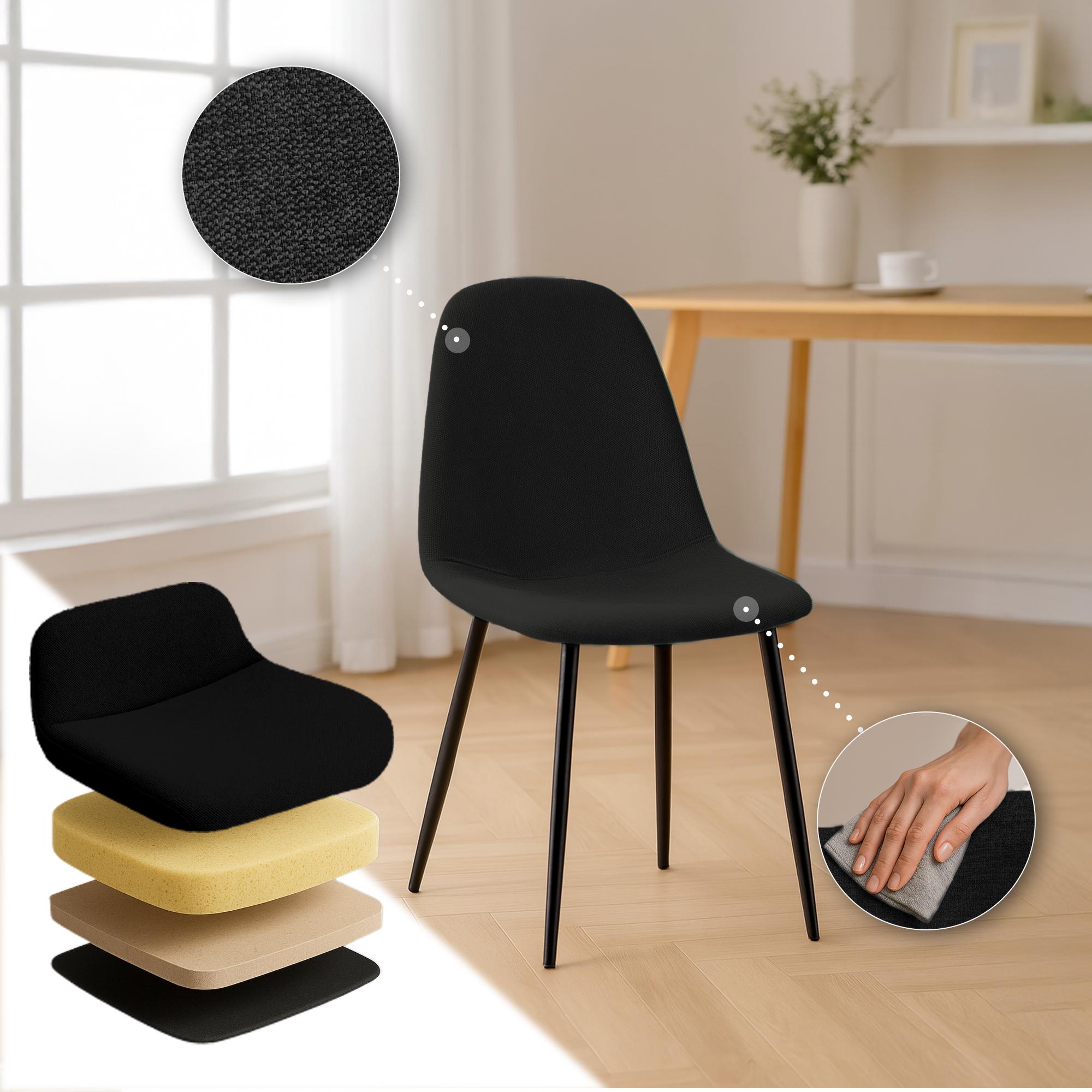 4-delige set eetkamerstoelen Napier
